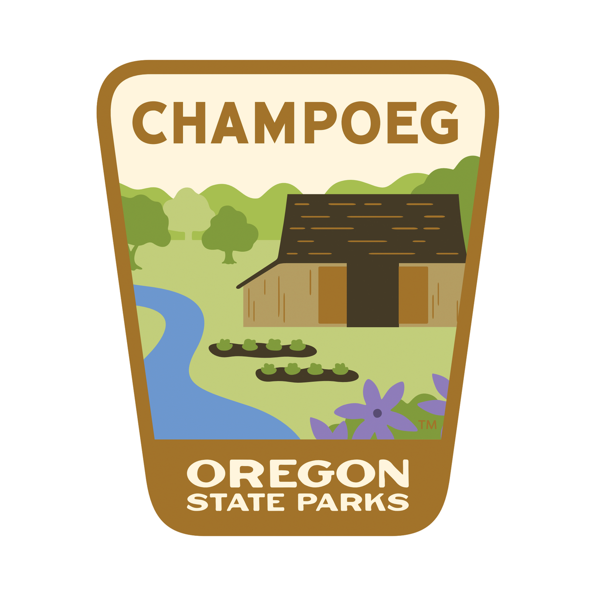 Champoeg, 3.25” Weatherproof Sticker