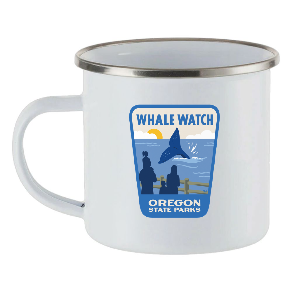 Whale Watch Enamel Mug, 12oz