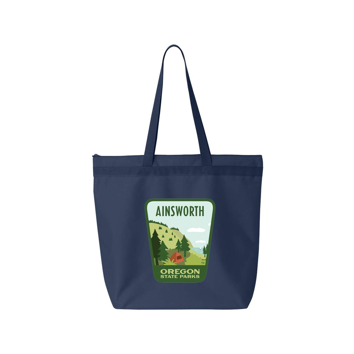 Ainsworth Large Zippered Tote - Navy