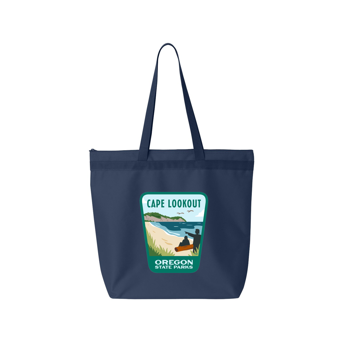 Cape Lookout Large Zippered Tote - Navy
