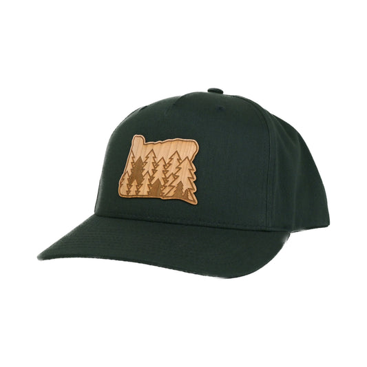Evergreens - Wood Patch Snapback Hat | Patchmarks Oregon State Parks
