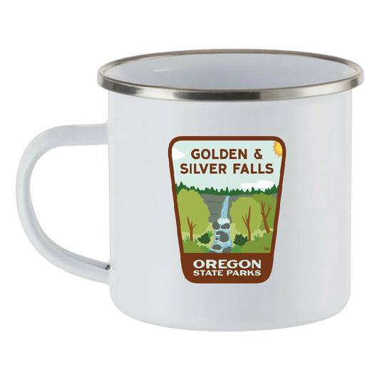 Golden & Silver Falls Enamel Mug, 12oz