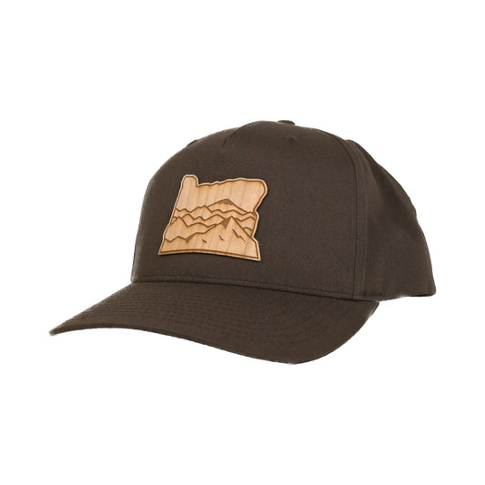Mountains - Wood Patch Snapback Hat | Patchmarks Oregon State Parks