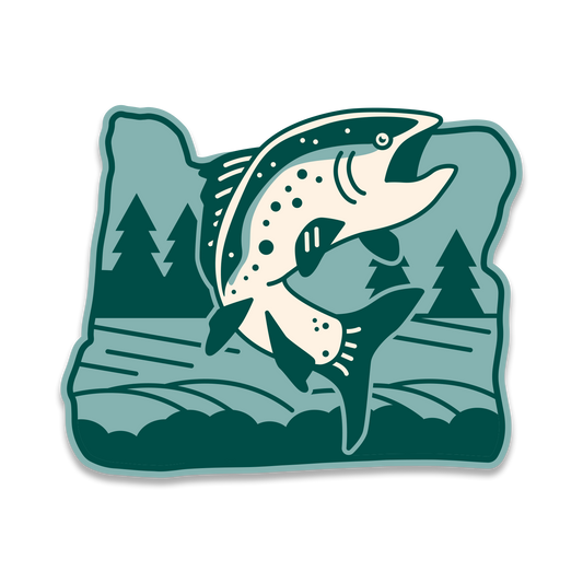 *NEW* Salmon - 3.5" Vinyl Sticker | Patchmarks Oregon State Parks