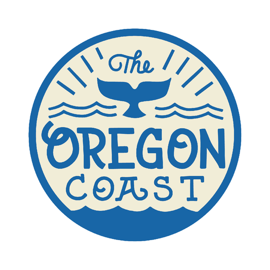 Oregon Coast Whale's Tail - 3.5" Round Sticker | Patchmarks Oregon State Parks