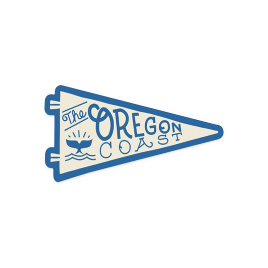 Oregon Coast Whale's Tail - Pennant Vinyl Sticker | Patchmarks Oregon State Parks