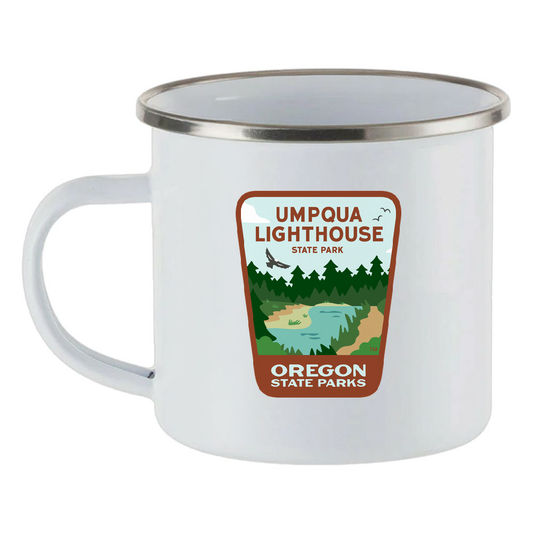 Umpqua Lighthouse State Park Enamel Mug, 12oz