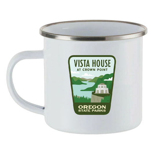 Vista House Enamel Mug, 12oz