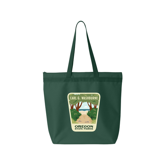 Carl G Washburne Large Zippered Tote