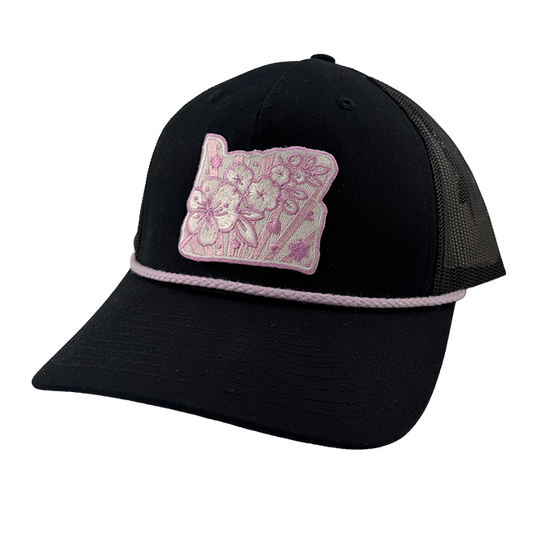 Cherry Blossom Rope Trucker Hat