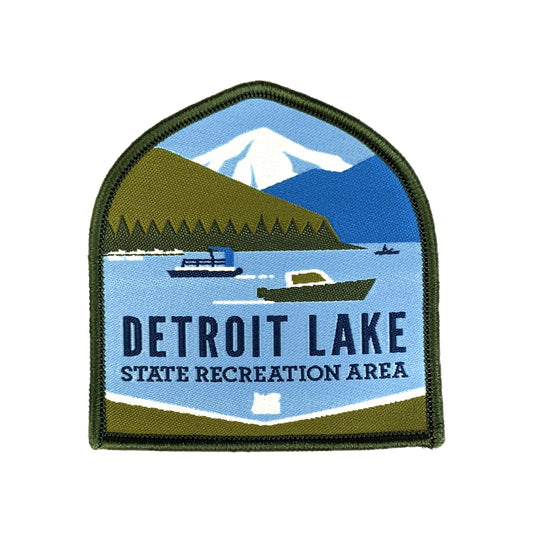 Detroit Lake 2.5" Woven Patch - Iron-on | Patchmarks Oregon State Parks