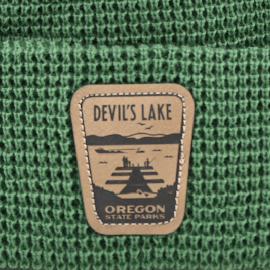 Devil's Lake Beanie - patch close-up