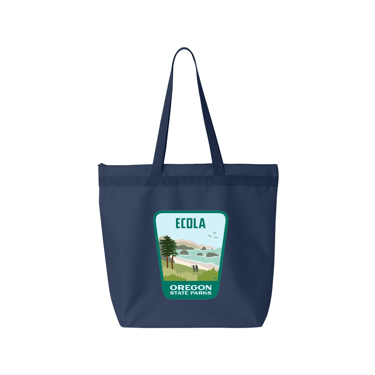 Ecola Large Zippered Tote - Navy