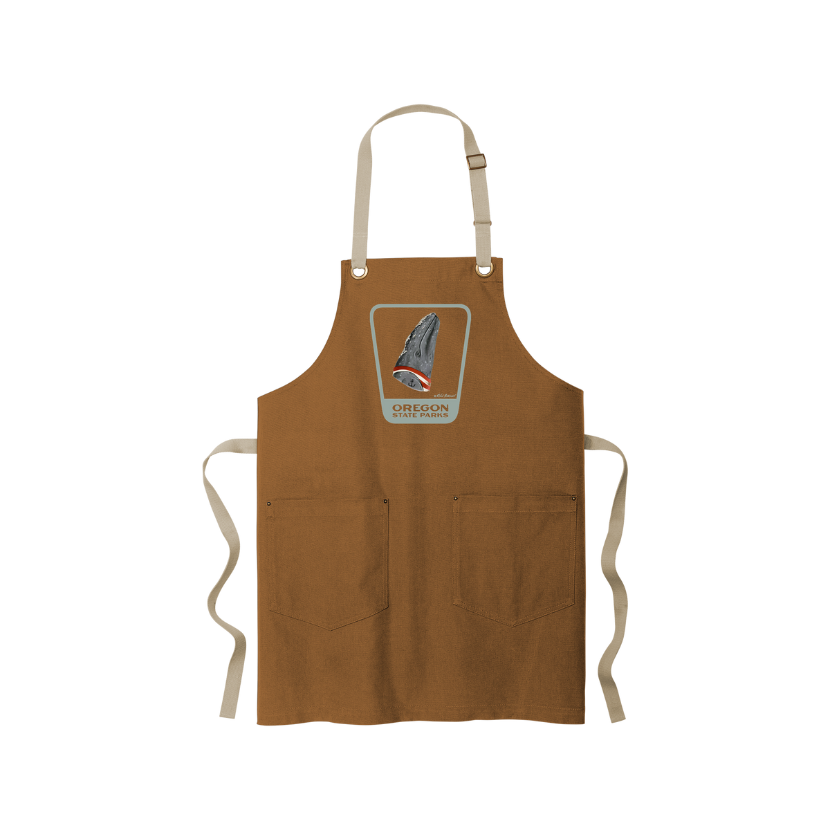 Gray Whale Canvas Two-Pocket Apron