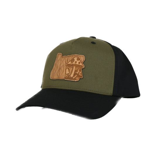 Mushroom - Wood Patch Snapback Hat | Patchmarks Oregon State Parks