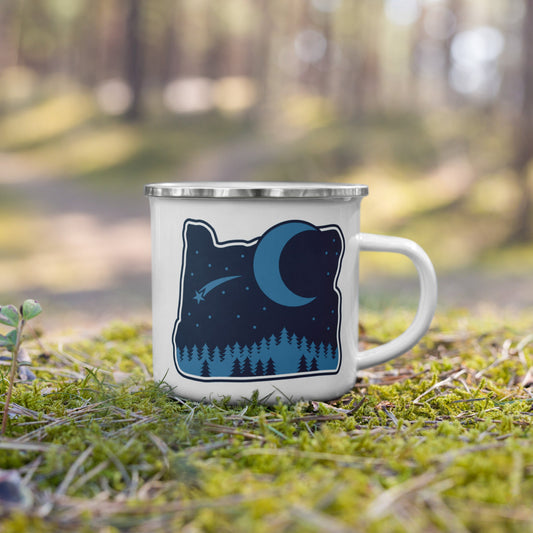 Oregon Elements Dark Sky, Enamel Mug, 12oz | Patchmarks Oregon State Parks