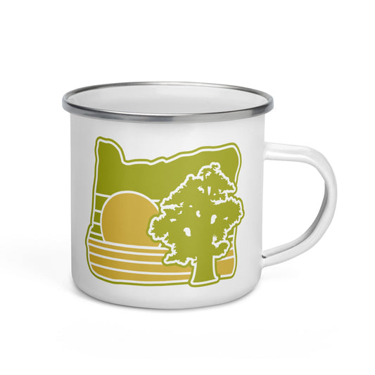 Oregon Elements Juniper, Enamel Mug, 12oz | Patchmarks Oregon State Parks