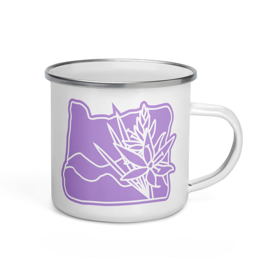 Oregon Elements Camas Lily, Enamel Mug, 12oz | Patchmarks Oregon State Parks