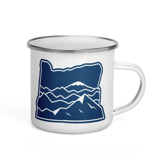 Oregon Elements Mountains, Enamel Mug, 12oz | Patchmarks Oregon State Parks