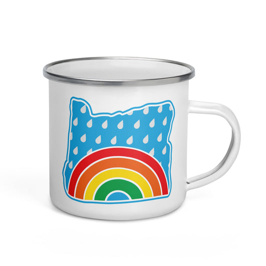 Oregon Elements Rainbow, Enamel Mug, 12oz | Patchmarks Oregon State Parks