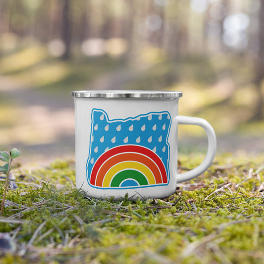 Oregon Elements Rainbow, Enamel Mug, 12oz | Patchmarks Oregon State Parks