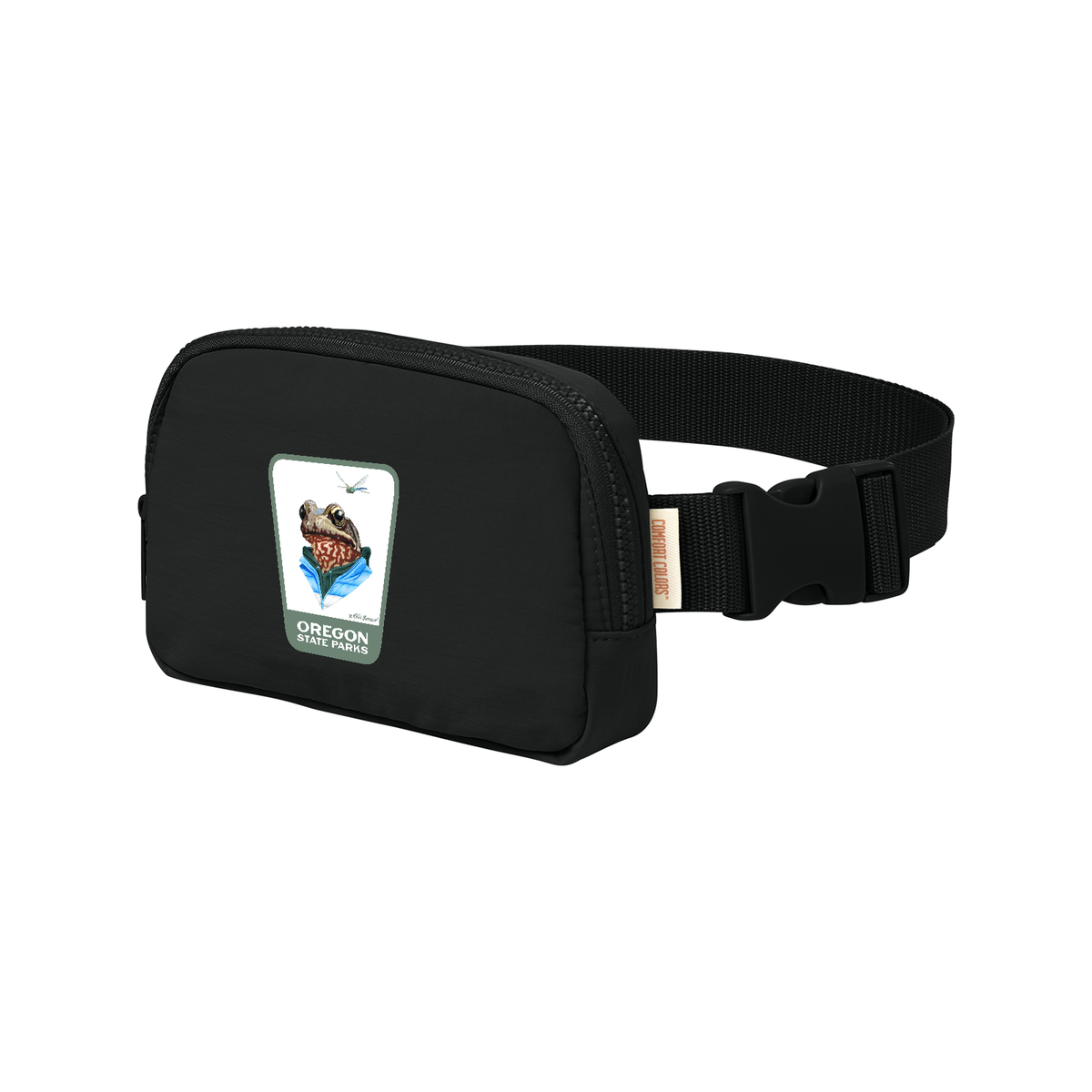 Oregon Spotted Frog Sling Bag - Black, side