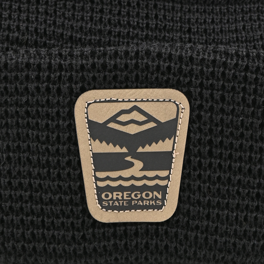 Oregon State Parks x Draplin Design Co, Beanie - patch close-up
