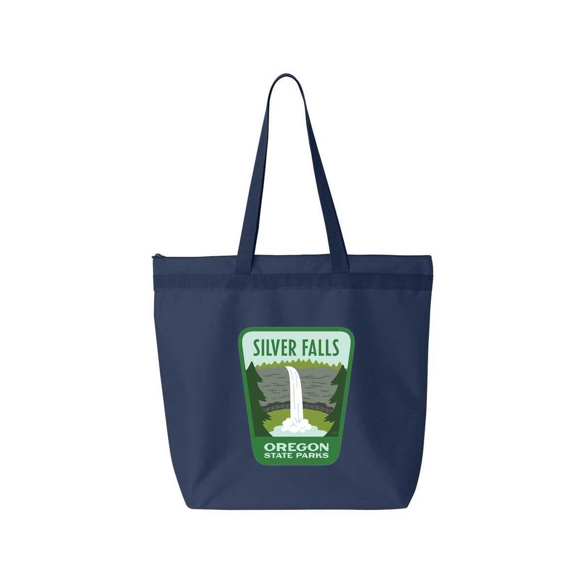 Silver Falls Large Zippered Tote - Navy