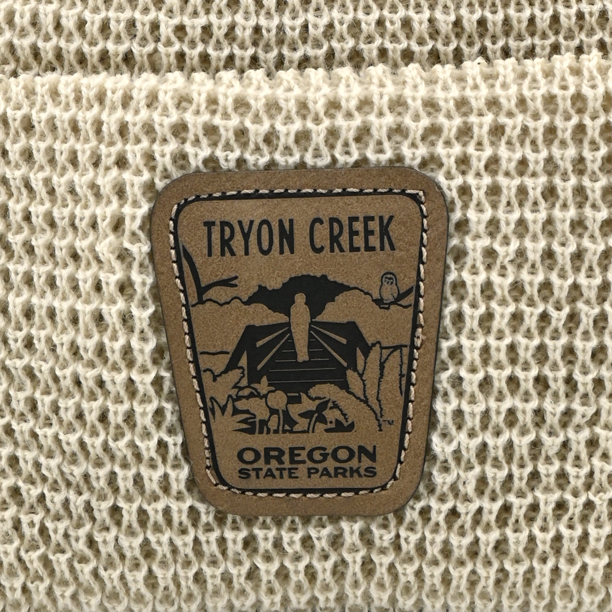 Tryon Creek Beanie - patch close-up