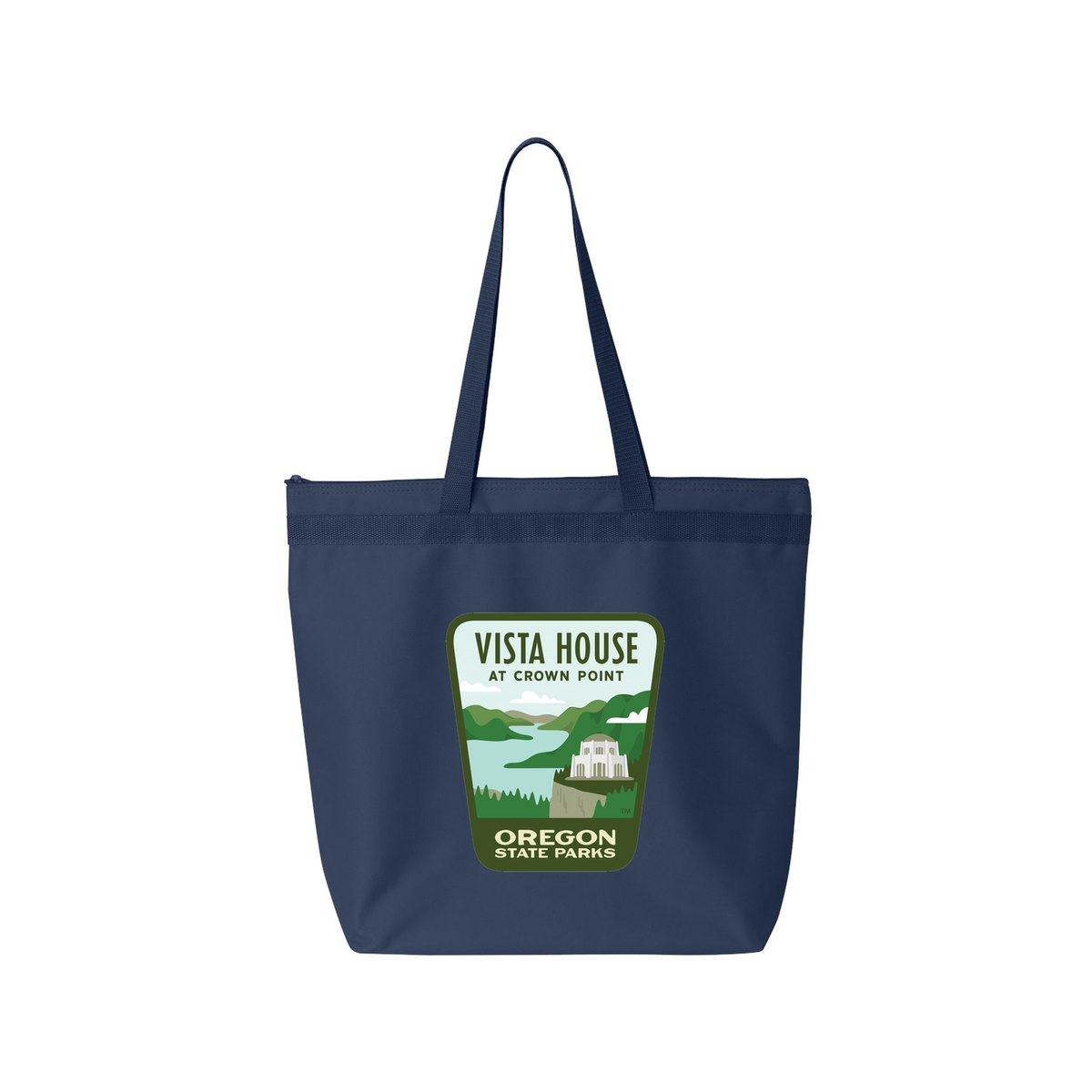 Vista House Large Zippered Tote - Navy