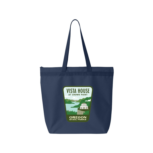 Vista House Large Zippered Tote - Navy
