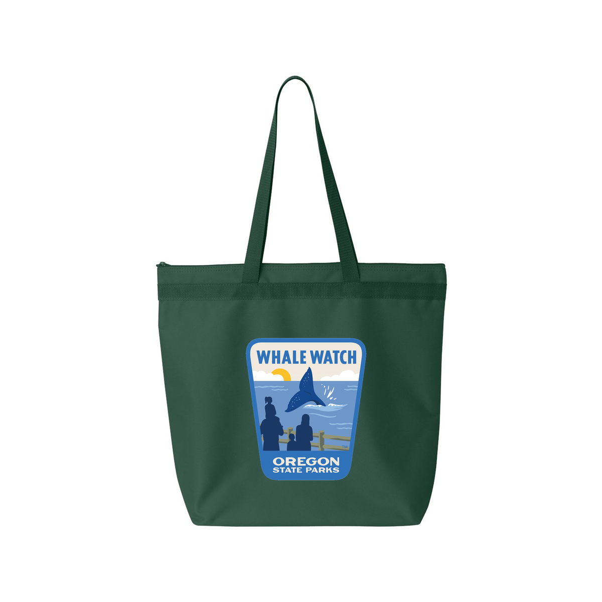 Whale Watch Large Zippered Tote