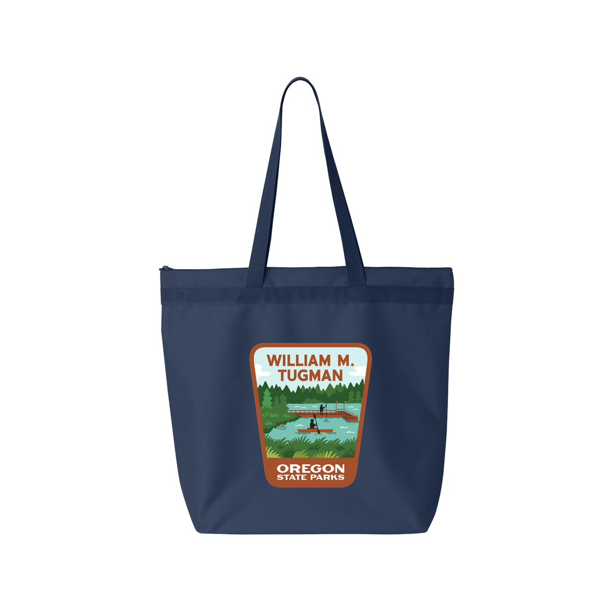 William Tugman Large Zippered Tote - Navy
